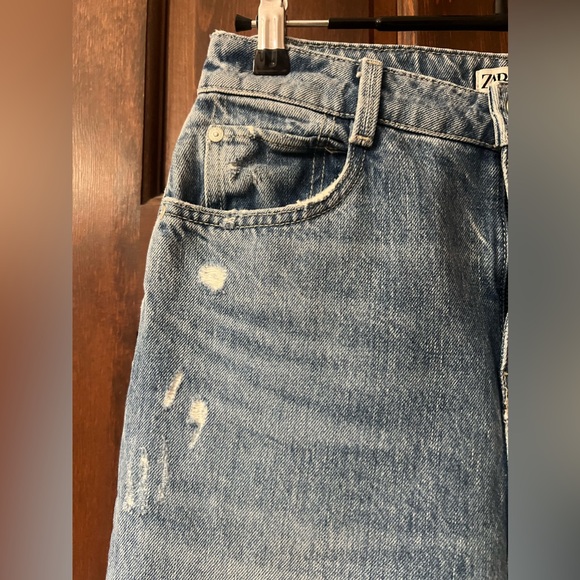 Zara Women’s Relaxed Distressed Straight Leg Jeans Size 26 - Picture 4 of 8